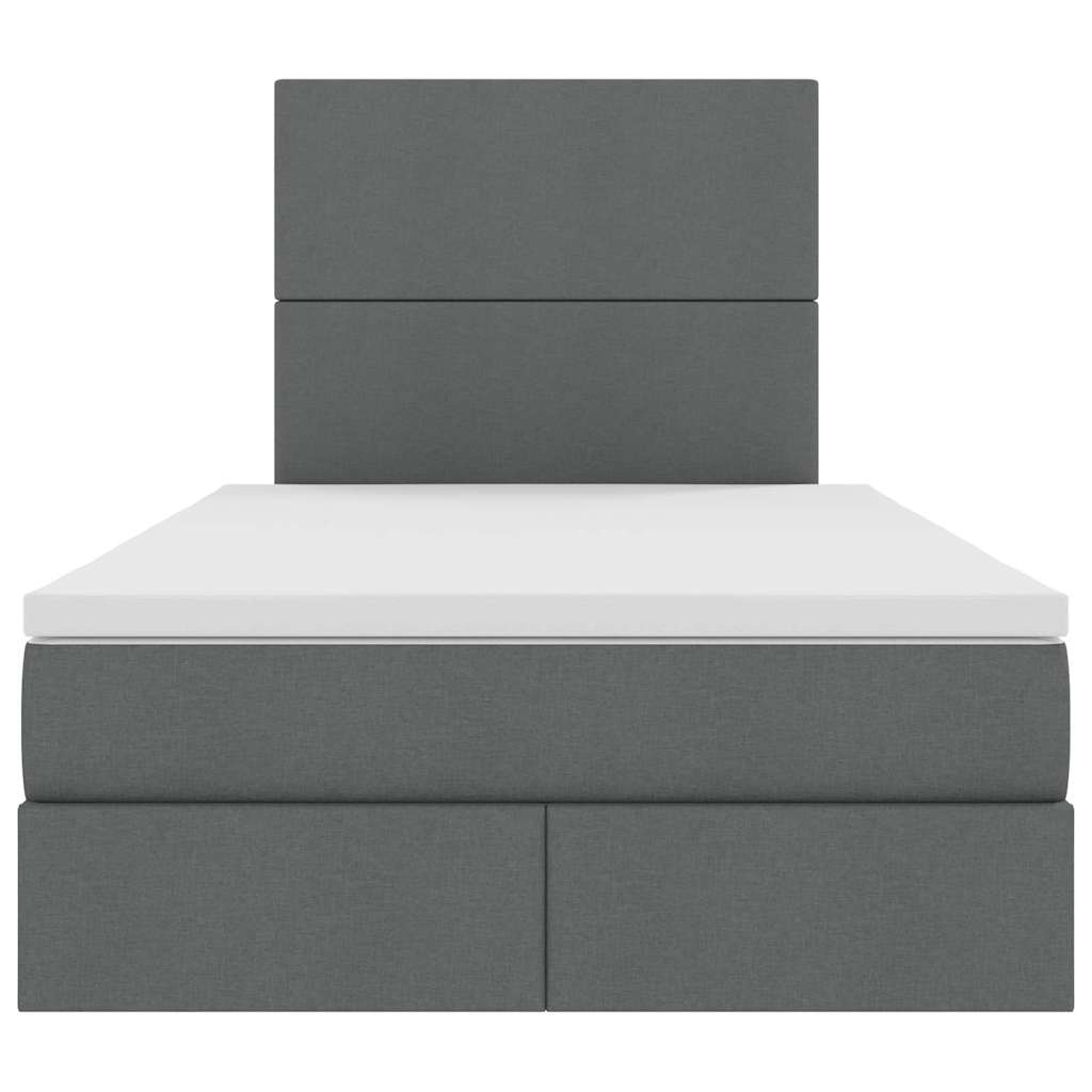 Letto con testiera Grigio scuro 120 x 200 cm Tessuto