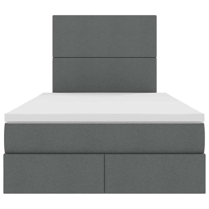 Letto con testiera Grigio scuro 120 x 200 cm Tessuto