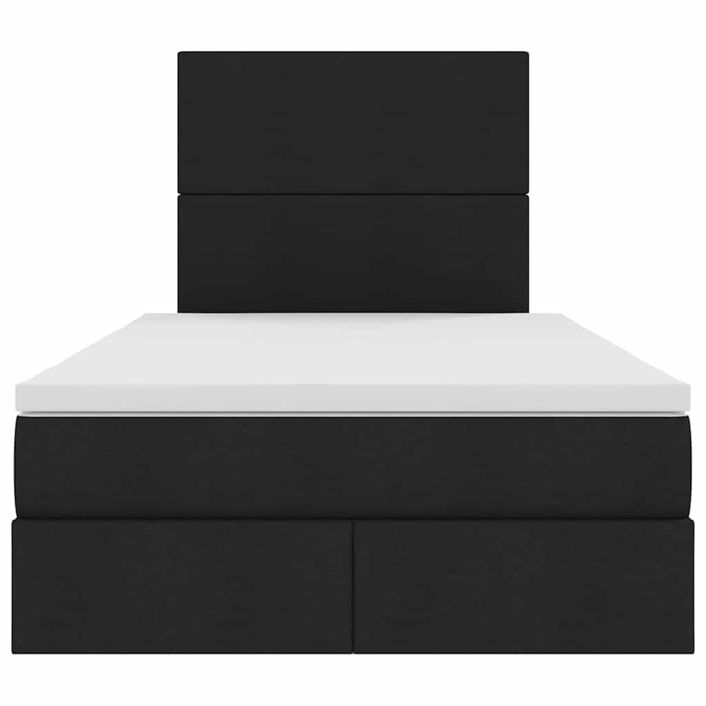 Letto con contenitore e LED Nero 120 x 200 cm Poliestere