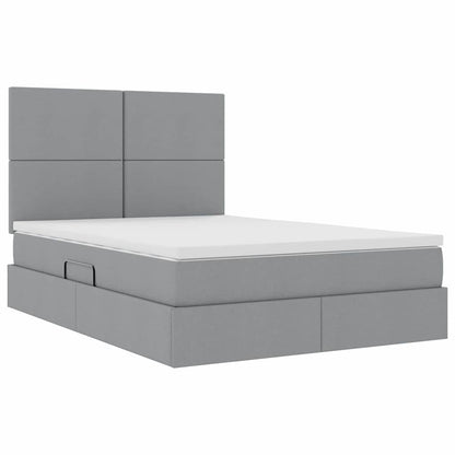 Letto con contenitore LED e materasso Grigio Chiaro | homemem39