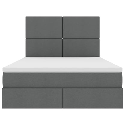 Letto con contenitore e LED Grigio scuro 140 x 190 cm