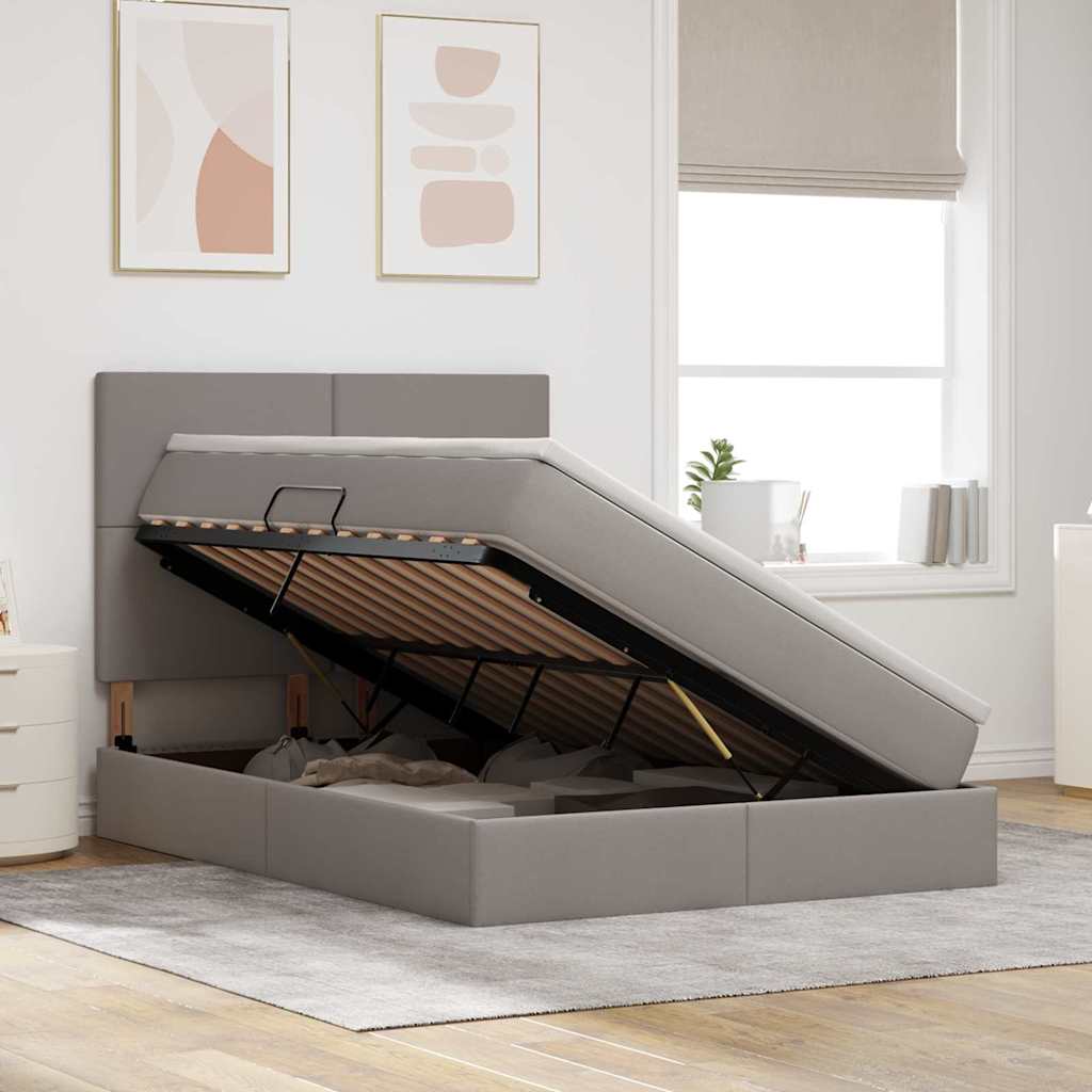 Letto con luci a strisce a LED Talpa 140 x 190 cm Tessuto