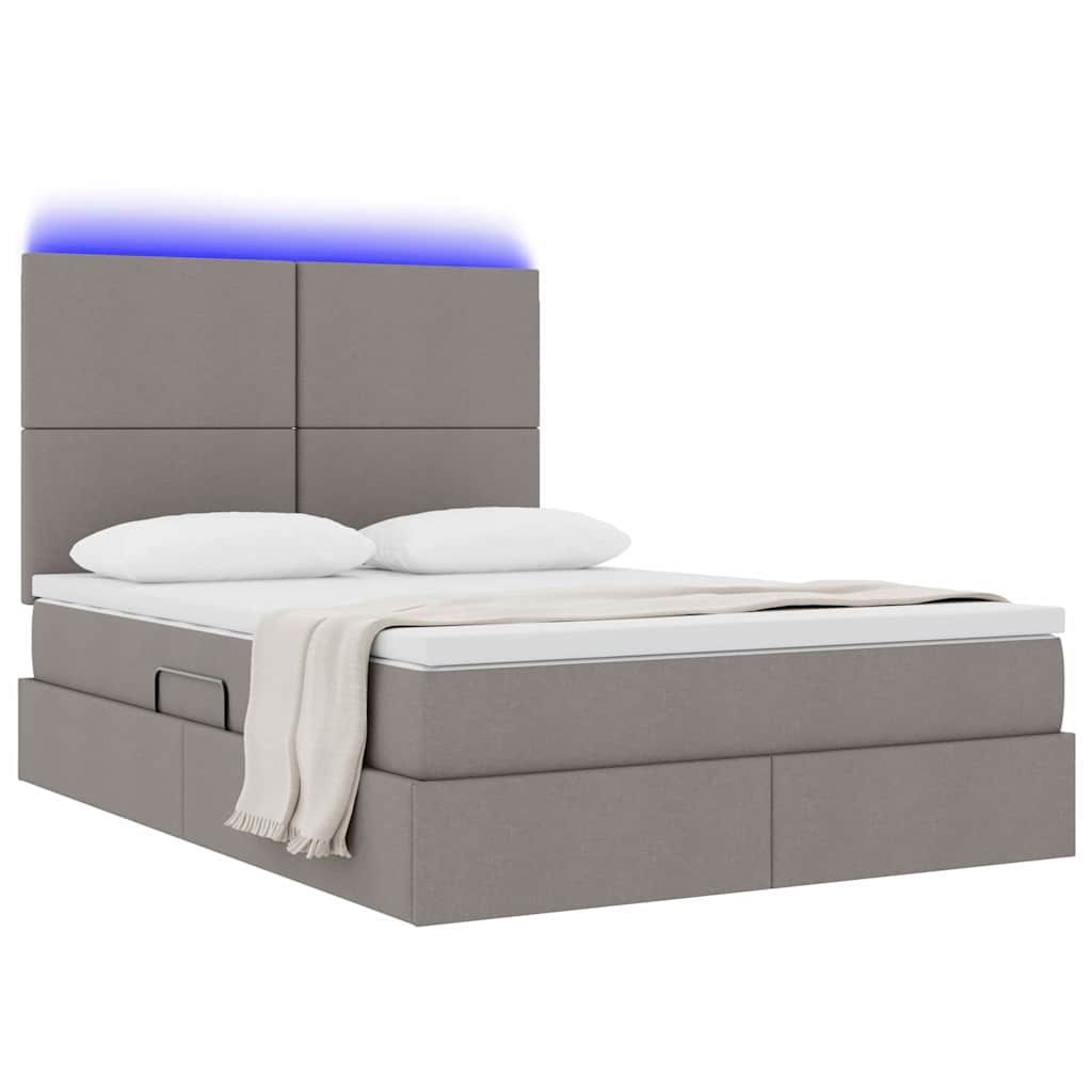 Letto con luci a strisce a LED Talpa 140 x 190 cm Tessuto