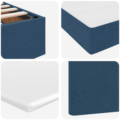 Letto con luci a strisce a LED Blu 140 x 190 cm Tessuto