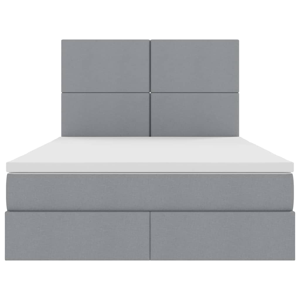 Letto con testiera Grigio chiaro 140 x 200 cm Tessuto