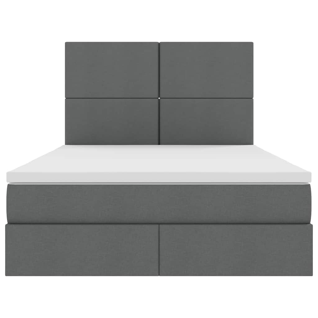 Letto con testiera Grigio scuro 140 x 200 cm Tessuto