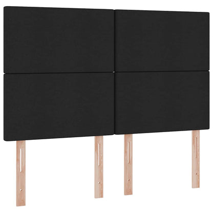 Letto con luci a strisce a LED Nero 140 x 200 cm Tessuto