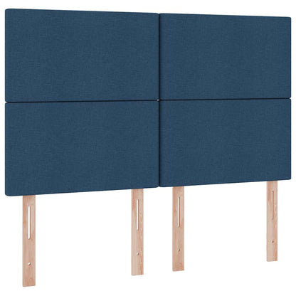 Letto con luci a strisce a LED Blu 140 x 200 cm Tessuto