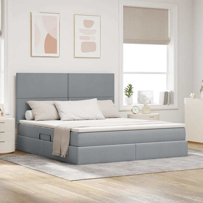 Letto con contenitore LED e materasso Grigio Chiaro | homemem39