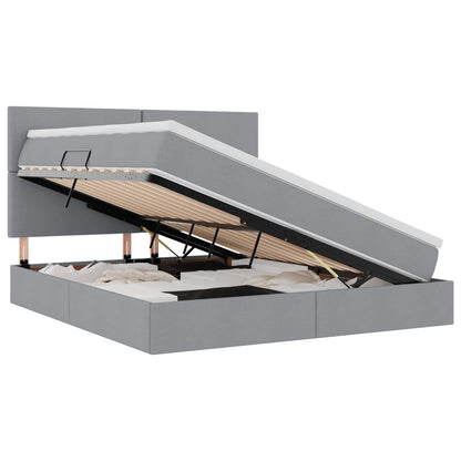 Letto con contenitore LED e materasso Grigio Chiaro | homemem39