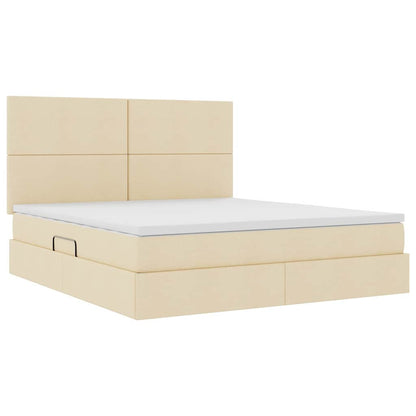 Letto con contenitore LED e materasso Crema 160 x 200 cm | homemem39
