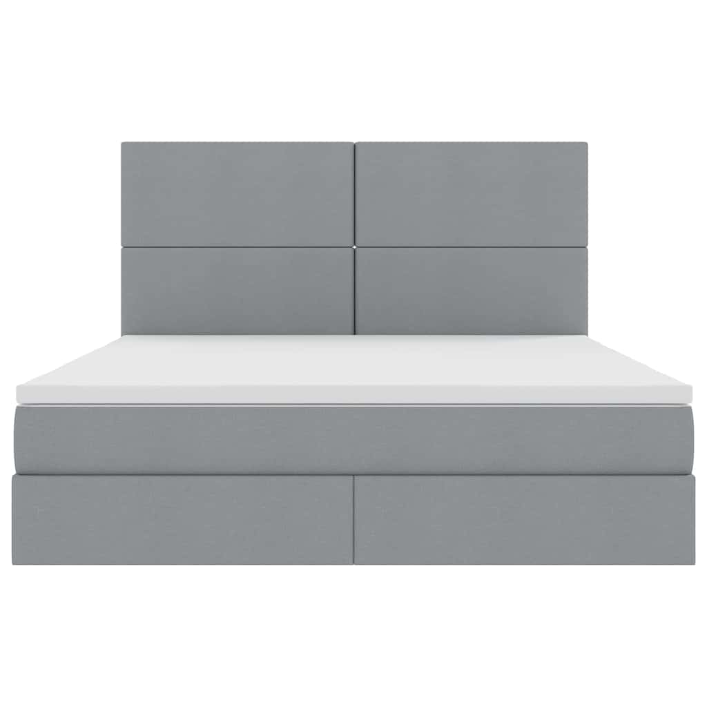 Letto con testiera Grigio chiaro 180 x 200 cm Tessuto