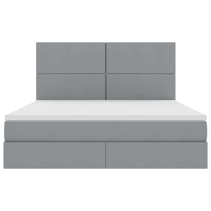 Letto con testiera Grigio chiaro 180 x 200 cm Tessuto