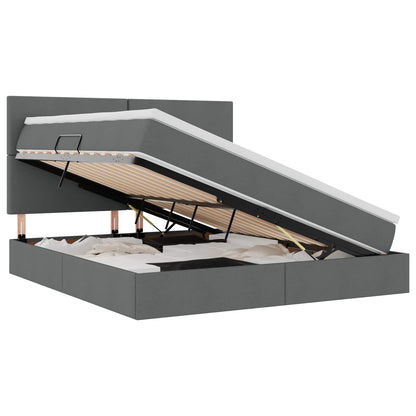 Letto con contenitore LED e materasso Grigio Scuro 180 x 200 cm | homemem39