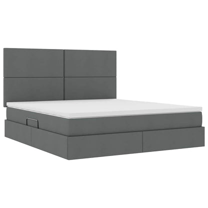 Letto con testiera Grigio scuro 180 x 200 cm Tessuto