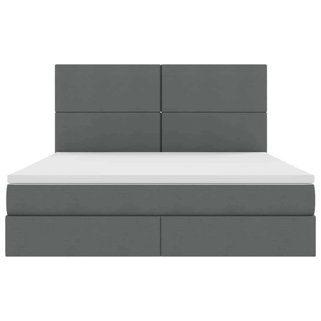 Letto con testiera Grigio scuro 180 x 200 cm Tessuto
