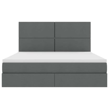 Letto con testiera Grigio scuro 180 x 200 cm Tessuto
