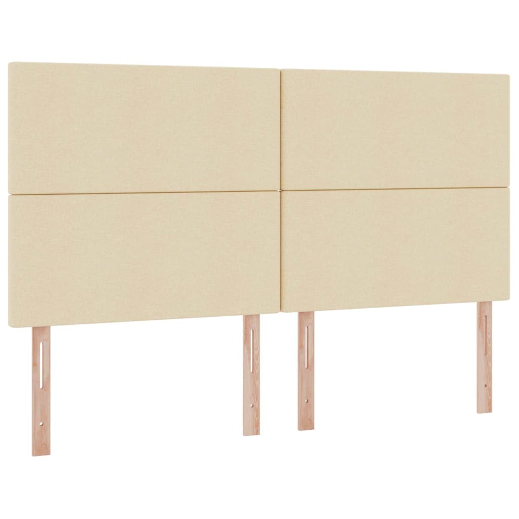 Letto con luci a strisce a LED Crema 180 x 200 cm Tessuto