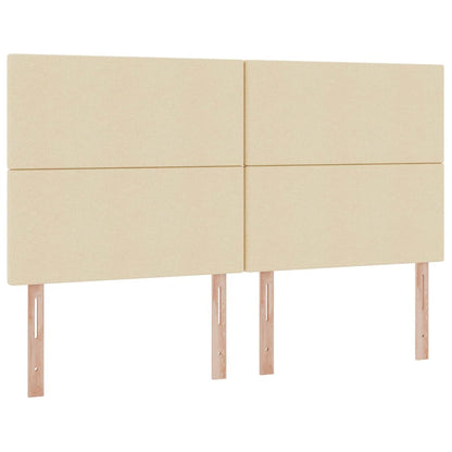 Letto con luci a strisce a LED Crema 180 x 200 cm Tessuto