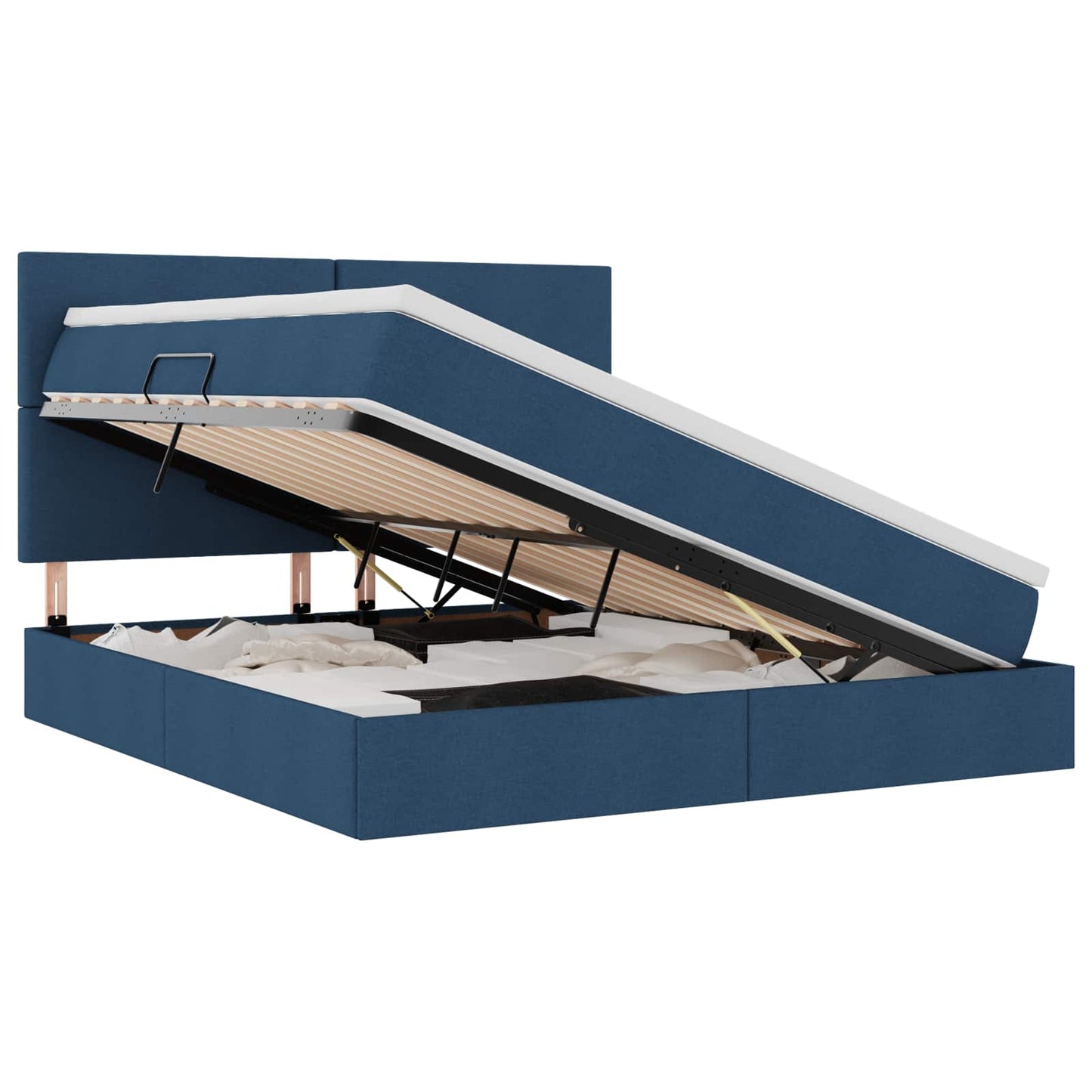 Letto con contenitore LED e materasso Blu 180 x 200 cm Tessuto | homemem39