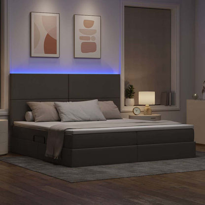 Letto con luci a strisce a LED Talpa 200 x 200 cm Tessuto