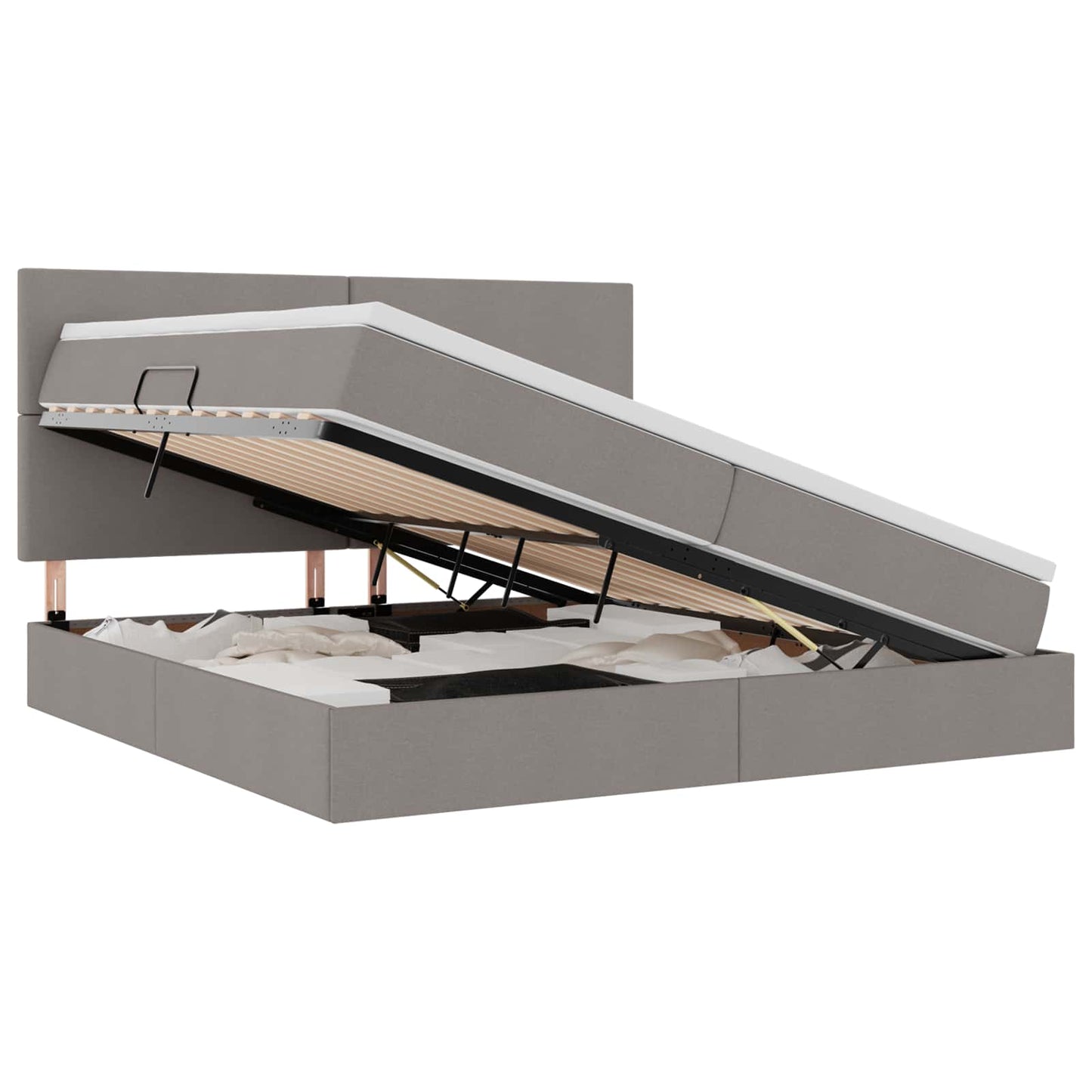 Letto con contenitore LED e materasso Tortora 200 x 200 cm | homemem39