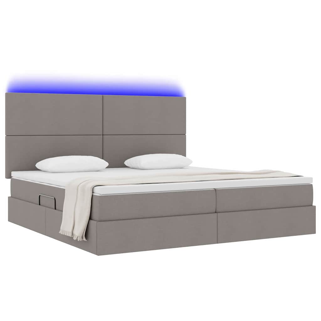Letto con luci a strisce a LED Talpa 200 x 200 cm Tessuto