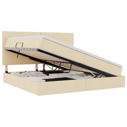 Letto con contenitore LED e materasso Crema 200 x 200 cm | homemem39