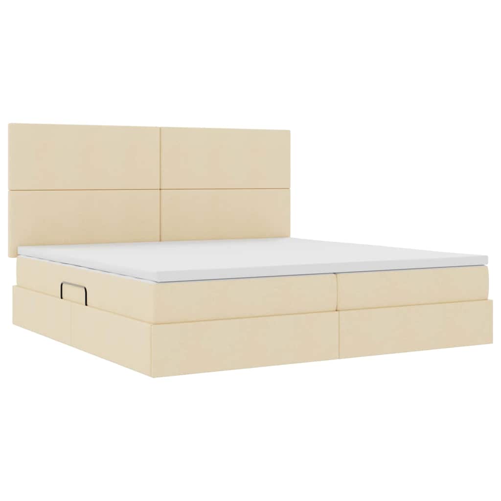 Letto con contenitore LED e materasso Crema 200 x 200 cm | homemem39