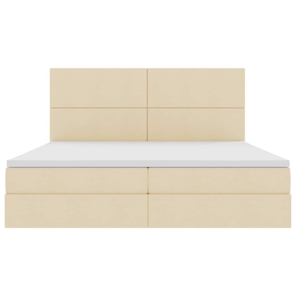 Letto con contenitore LED e materasso Crema 200 x 200 cm | homemem39