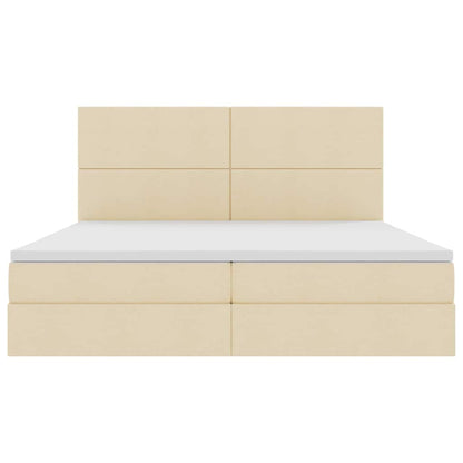 Letto con contenitore LED e materasso Crema 200 x 200 cm | homemem39