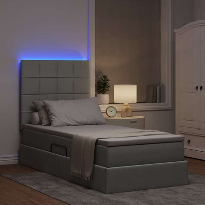 Letto con contenitore LED e materasso Grigio Chiaro 90 x 190 cm | homemem39