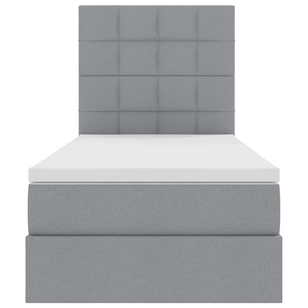 Letto con contenitore LED e materasso Grigio Chiaro 90 x 190 cm | homemem39