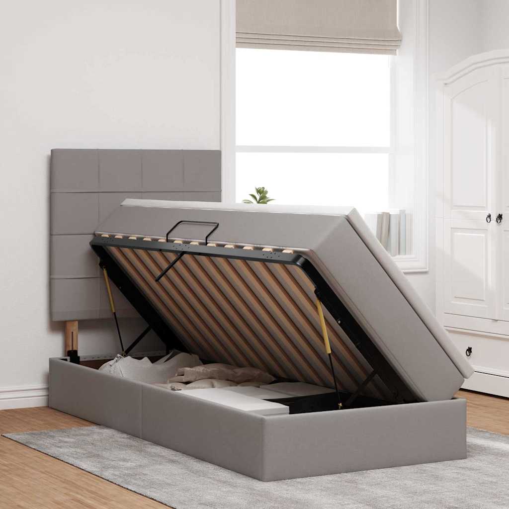 Letto con contenitore LED e materasso Tortora 90 x 190 cm | homemem39