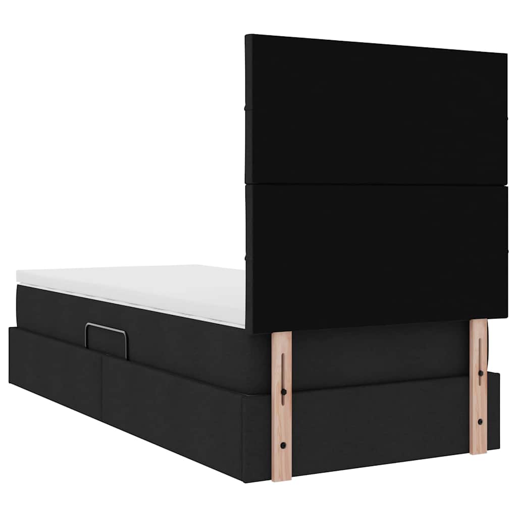 Letto con contenitore LED e materasso Nero 90 x 200 cm Tessuto | homemem39