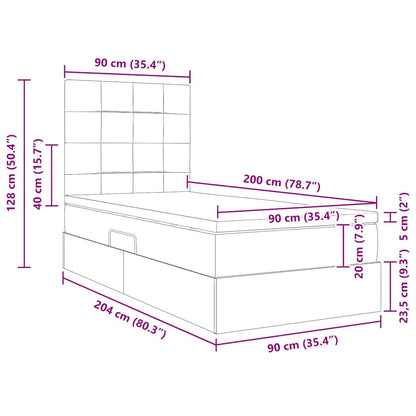 Letto con contenitore LED e materasso Blu 90 x 200 cm Tessuto | homemem39