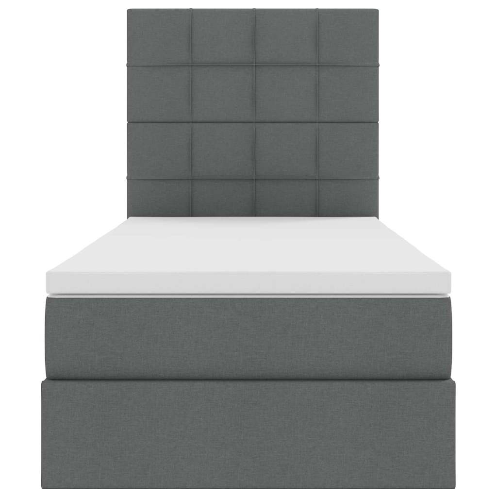 Letto con contenitore LED e materasso Grigio Scuro 100 x 200 cm | homemem39