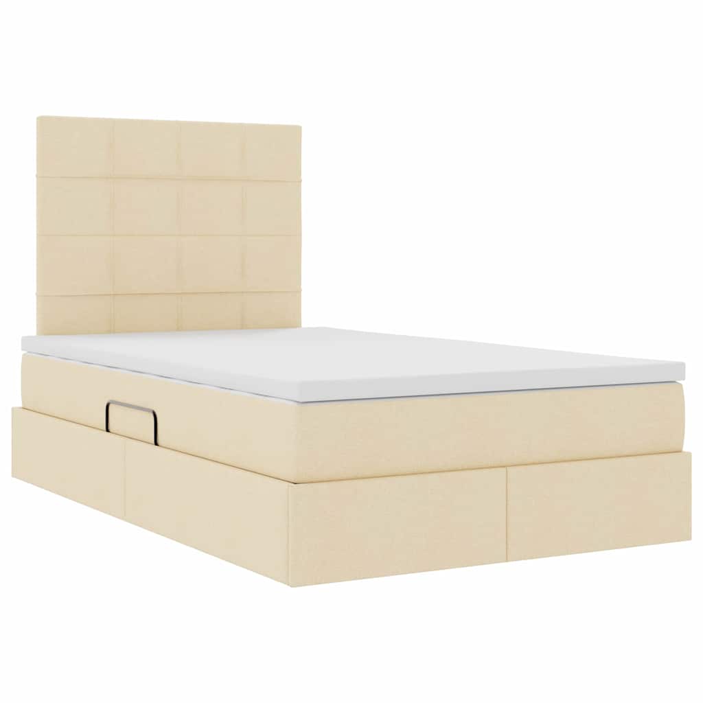 Letto con contenitore LED e materasso Crema 120 x 190 cm | homemem39