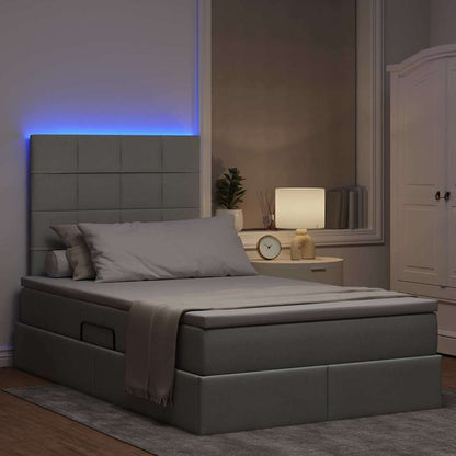 Letto con testiera Grigio chiaro 120 x 200 cm Tessuto