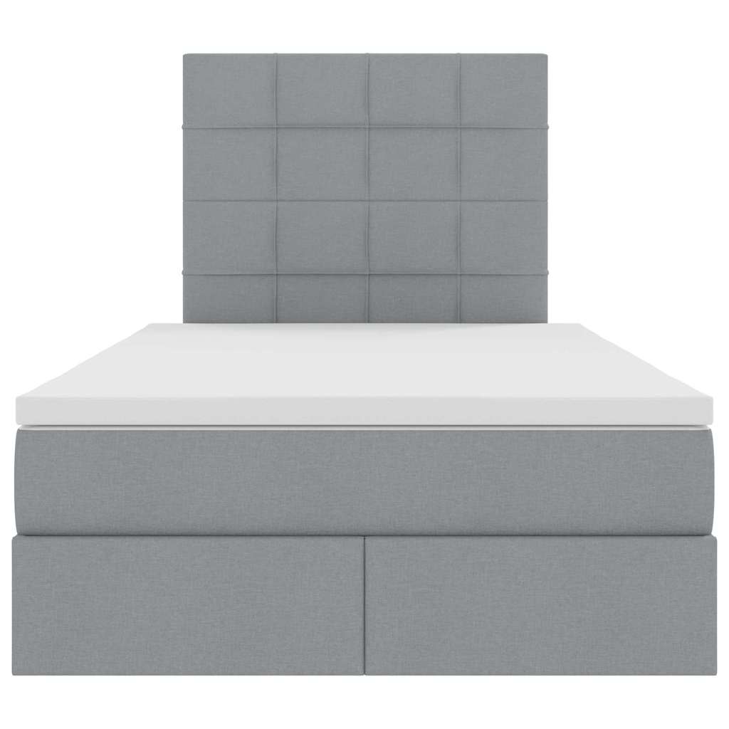 Letto con testiera Grigio chiaro 120 x 200 cm Tessuto