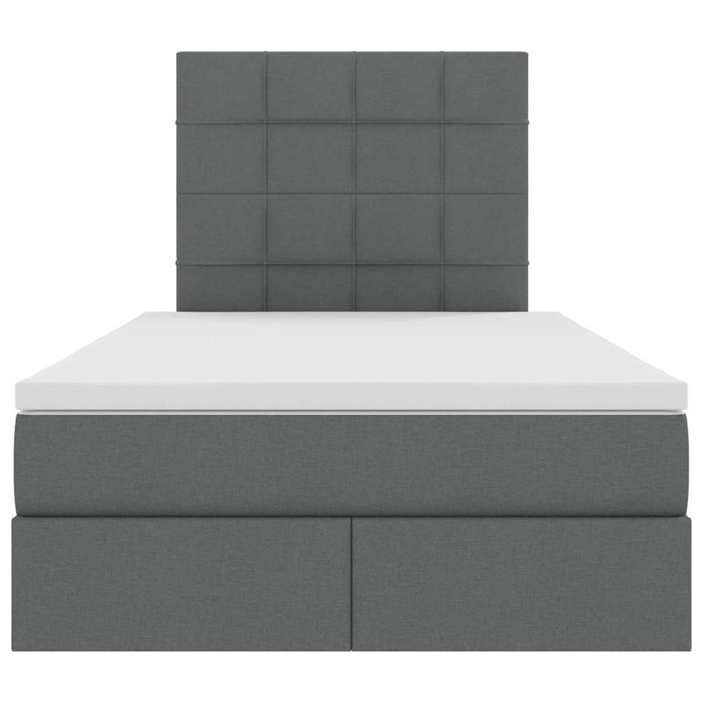 Letto con testiera Grigio scuro 120 x 200 cm Tessuto