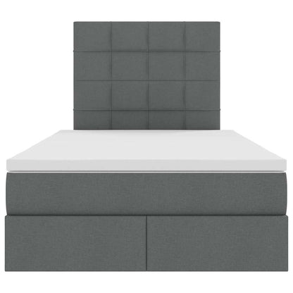 Letto con testiera Grigio scuro 120 x 200 cm Tessuto