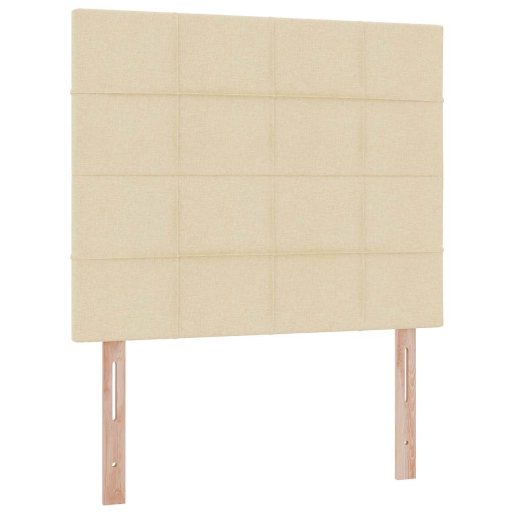 Letto con luci a strisce a LED Crema 120 x 200 cm Tessuto