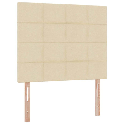 Letto con luci a strisce a LED Crema 120 x 200 cm Tessuto