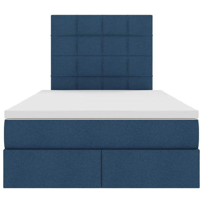 Letto con luci a strisce a LED Blu 120 x 200 cm Tessuto