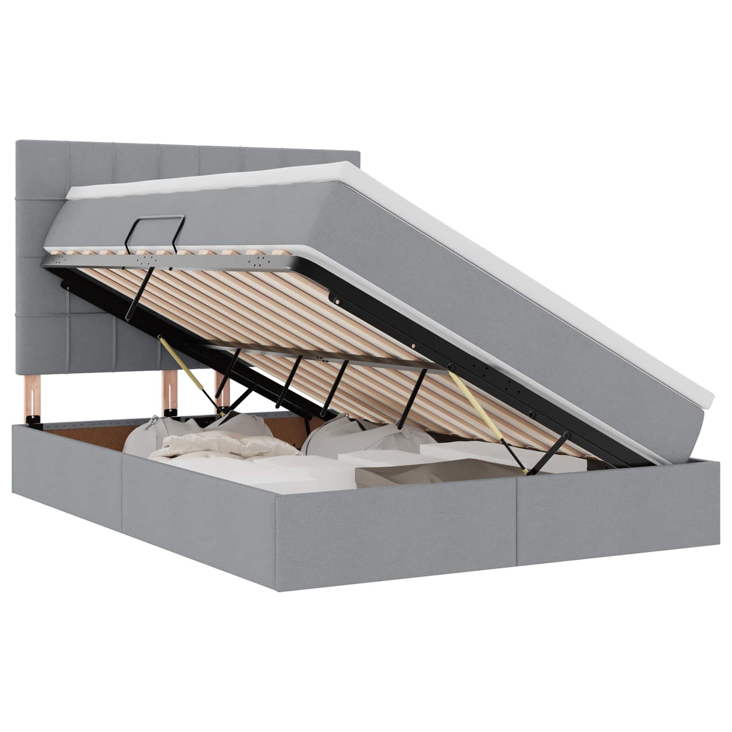 Letto con contenitore LED e materasso Grigio Chiaro | homemem39