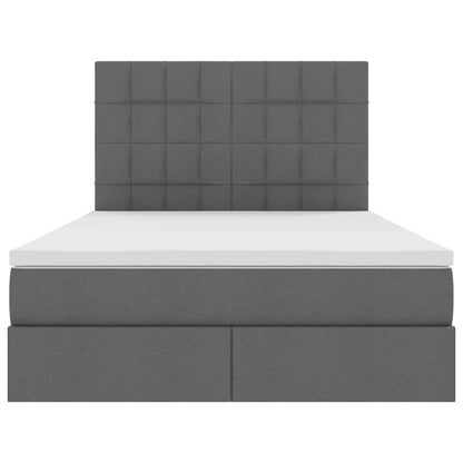 Letto con contenitore e LED Grigio scuro 140 x 190 cm