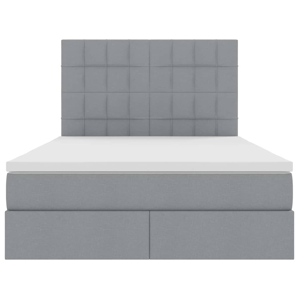 Letto con testiera Grigio chiaro 140 x 200 cm Tessuto