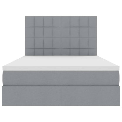 Letto con testiera Grigio chiaro 140 x 200 cm Tessuto