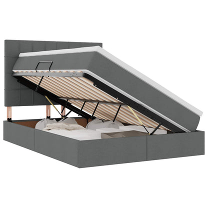 Letto con contenitore LED e materasso Grigio Scuro 140 x 200 cm | homemem39